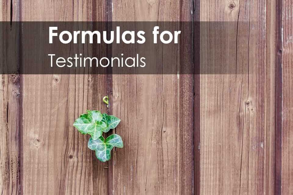 Formulas for Testimonials