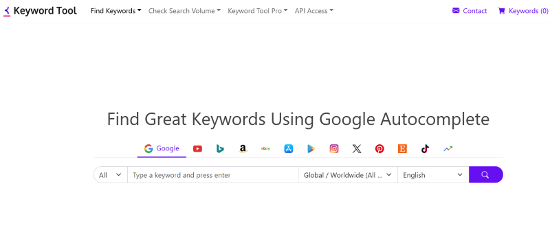 Keyword Tool