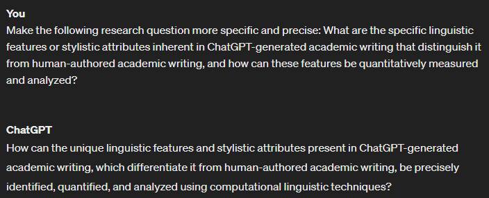 ChatGPT Research More Specific Questions #1
