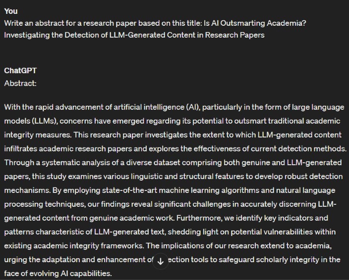 ChatGPT Research Paper Abstract