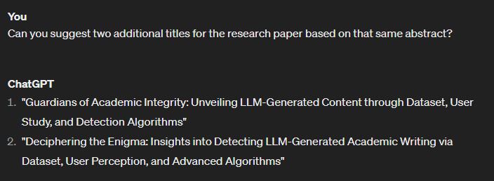 ChatGPT Research Paper Titles