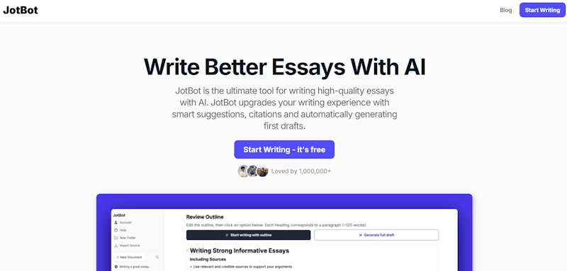 JotBot - The AI Essay Writer That Writes Like You